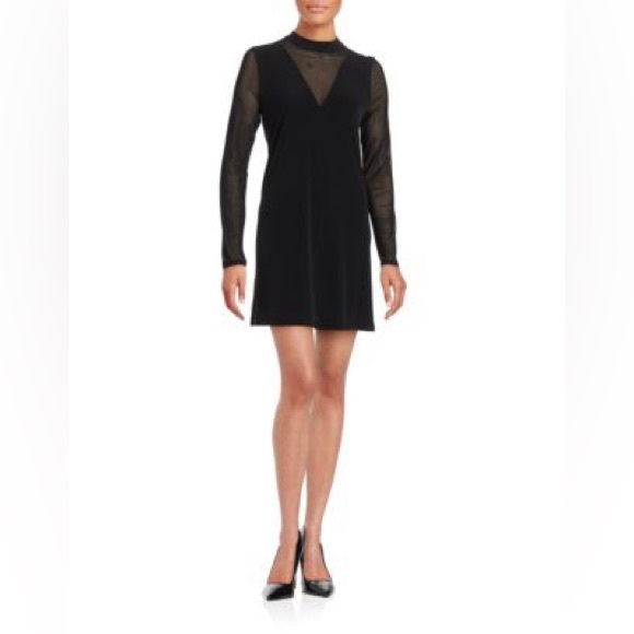 BCBG Mesh insert Black Dress - Picture 3 of 3